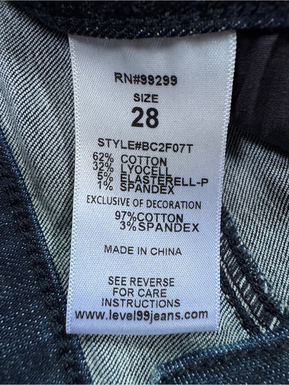 Level 99 Dark Wash Skinny Jeans with Red Stripe Trim 28 - Picture 5 of 11